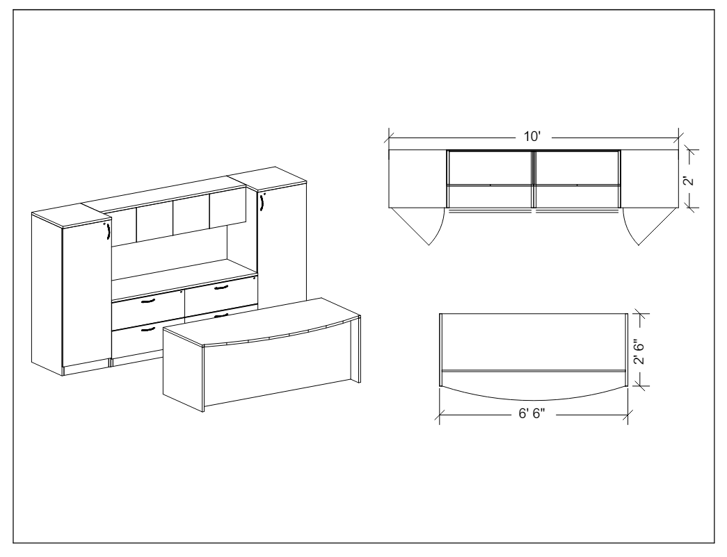 Savoy Desk with Upper and Lower Storage-Typical 107