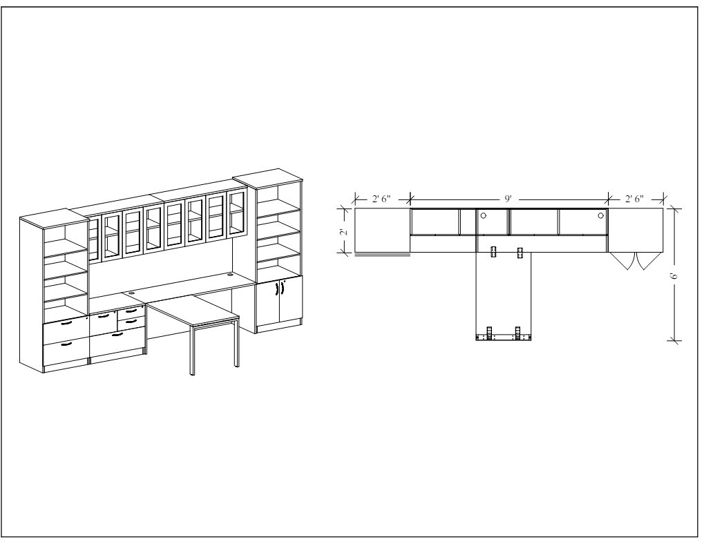 Savoy  Desk with Upper and Lower Storage-Typical 110
