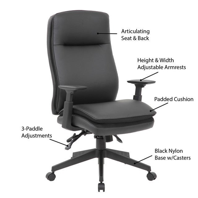 Obsidian Executive High Back Chair - Black Frame - Wholesale Office Furniture