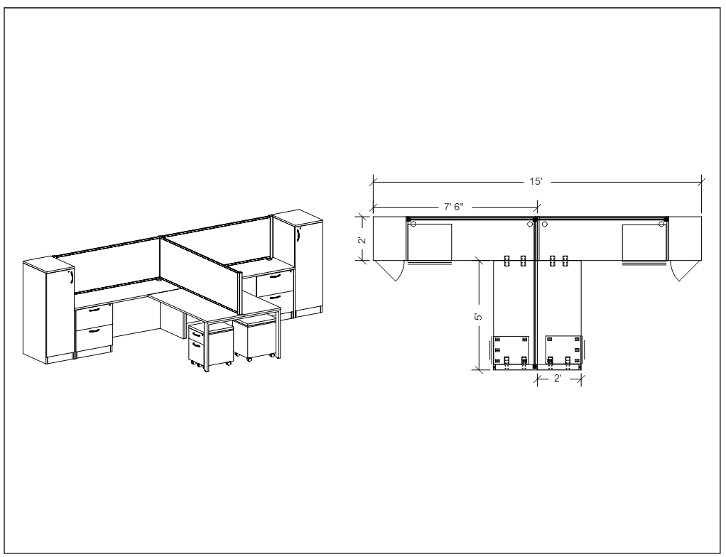 PanelX Modern Workstation Pack of 2 with Storage - Wholesale Office Furniture