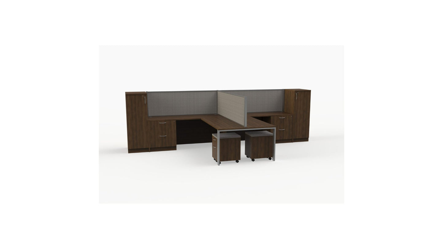 PanelX Modern Workstation Pack of 2 with Storage - Wholesale Office Furniture