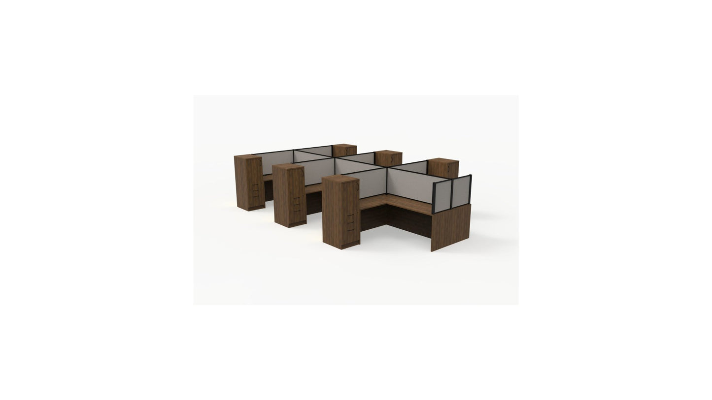 PanelX Modern Workstation Pack of 6 with Storage - Wholesale Office Furniture