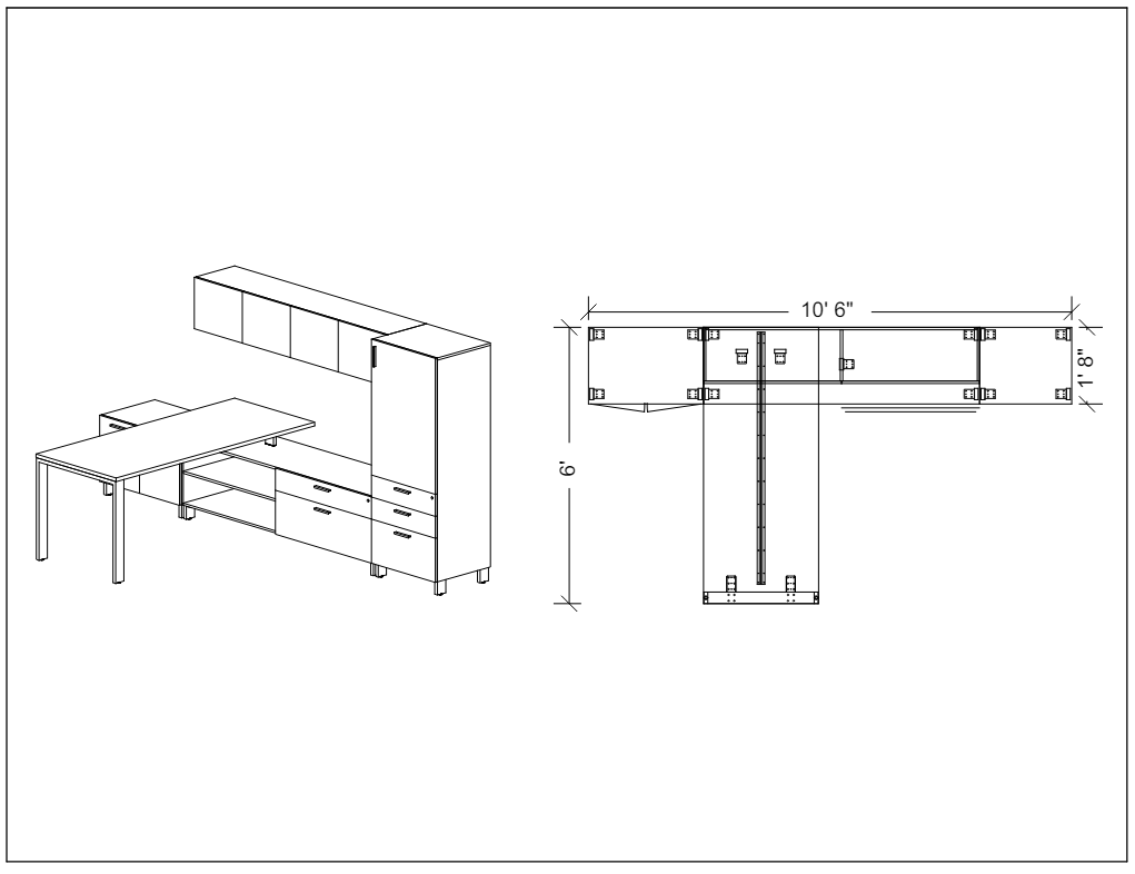 Savoy L Shape Desk with Upper and Lower Storage - Typical 102 - Wholesale Office Furniture
