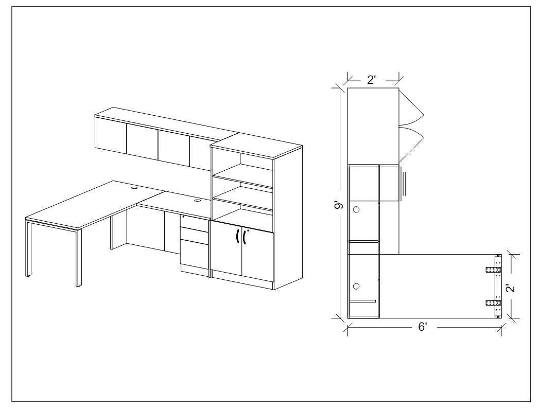 Savoy L Shape Desk with Upper and Lower Storage-Typical 108 - Wholesale Office Furniture