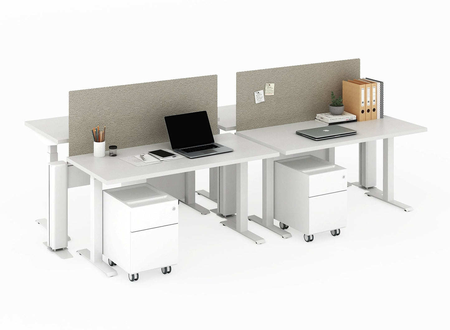 Beam Benching System w/ Sit Stand by Friant (4 pack, 72x30) - Wholesale Office Furniture