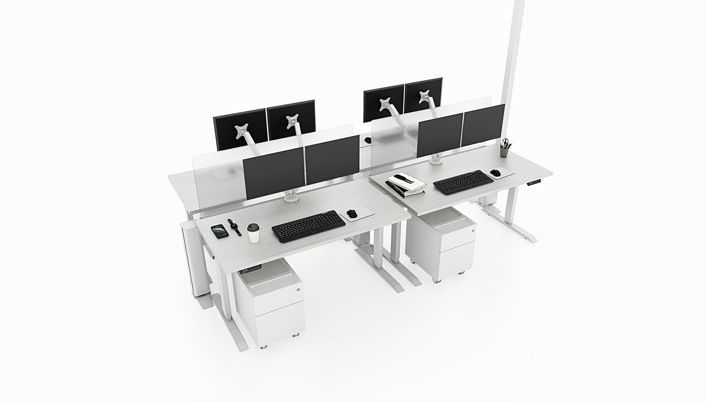 Beam Benching System w/ Sit Stand by Friant (4 pack, 72x30) - Wholesale Office Furniture