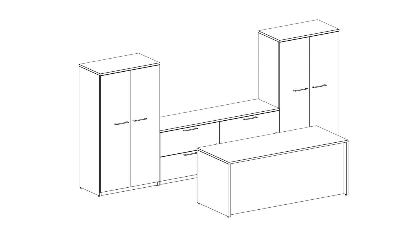 Concept 400e Executive Desk by GroupeLacasse (QS-Plan-01) - Wholesale Office Furniture