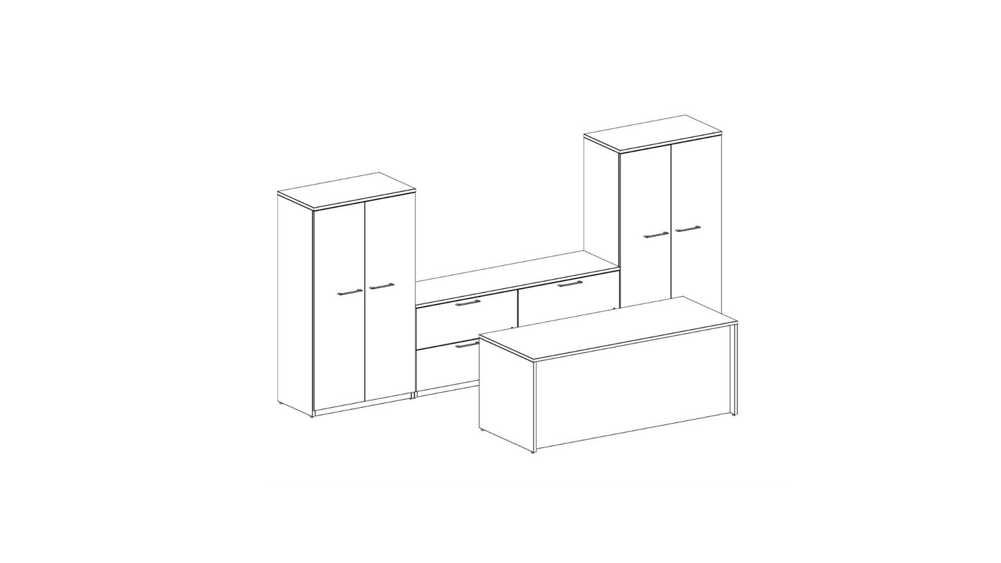 Concept 400e Executive Desk by GroupeLacasse (QS-Plan-01) - Wholesale Office Furniture