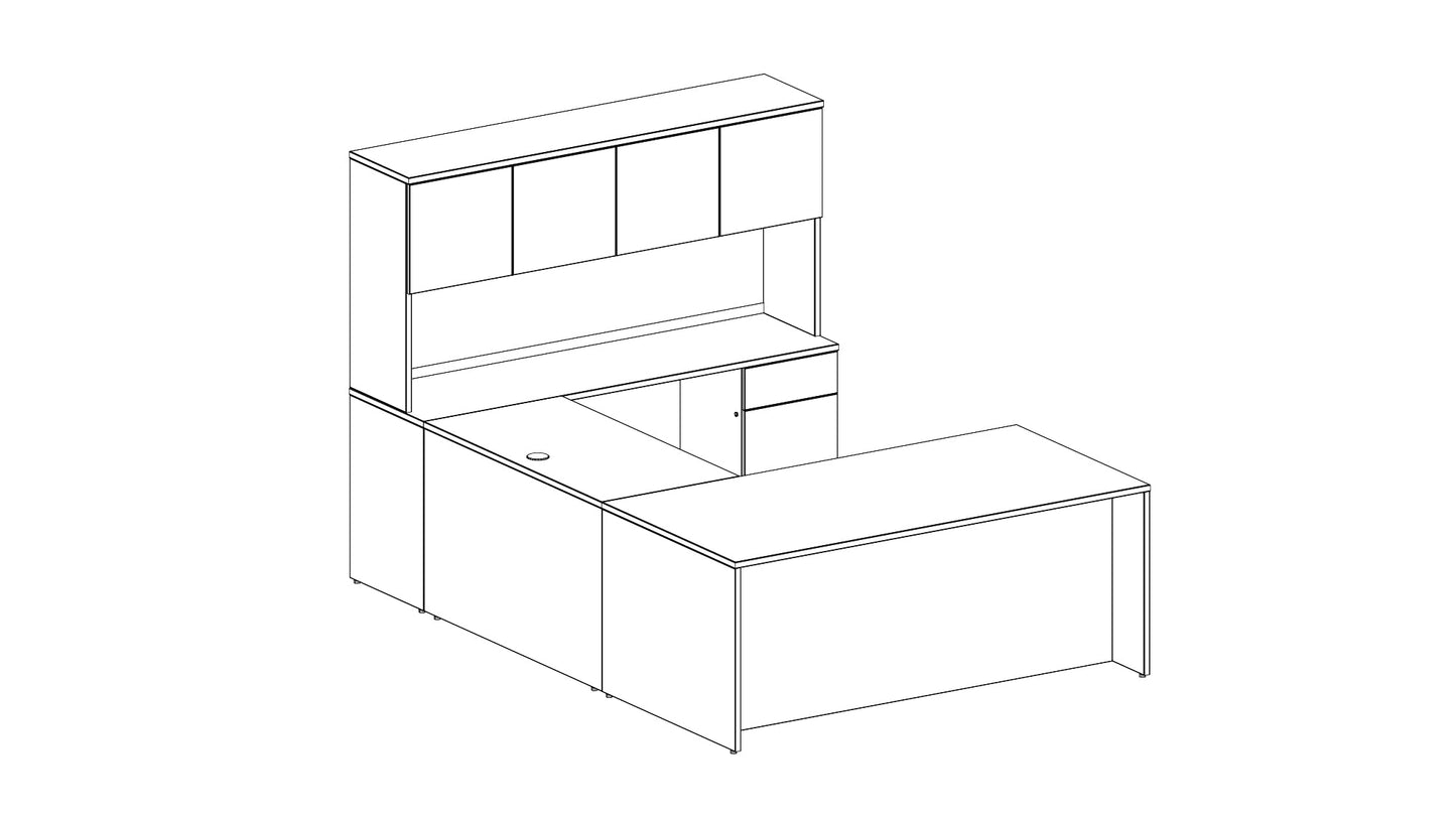Concept 400e Executive Desk by GroupeLacasse (QS-Plan-05) - Wholesale Office Furniture