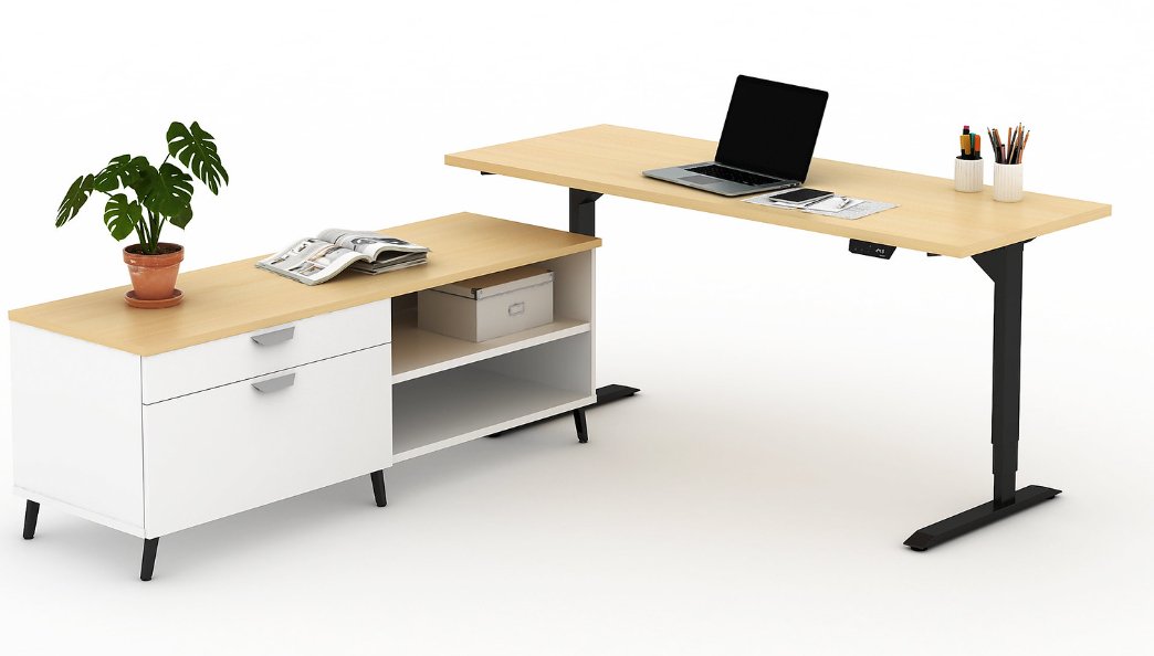 MyHite 2 Stage Height Adjustable Table With T-Legs by Friant - Wholesale Office Furniture