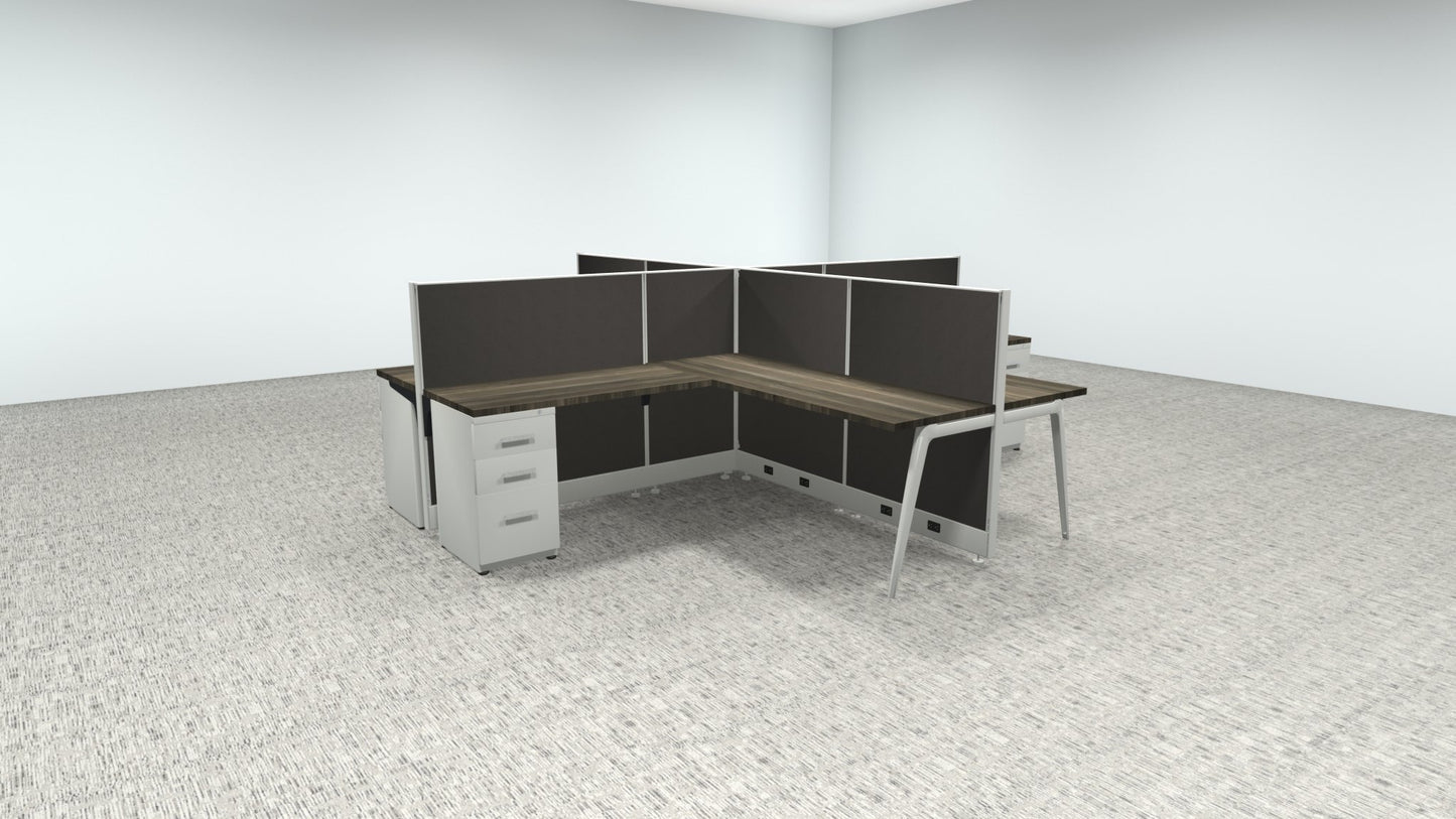 Novo Cubicles by Friant (4 Pack, 6x6, 47" Panel Height) - Wholesale Office Furniture