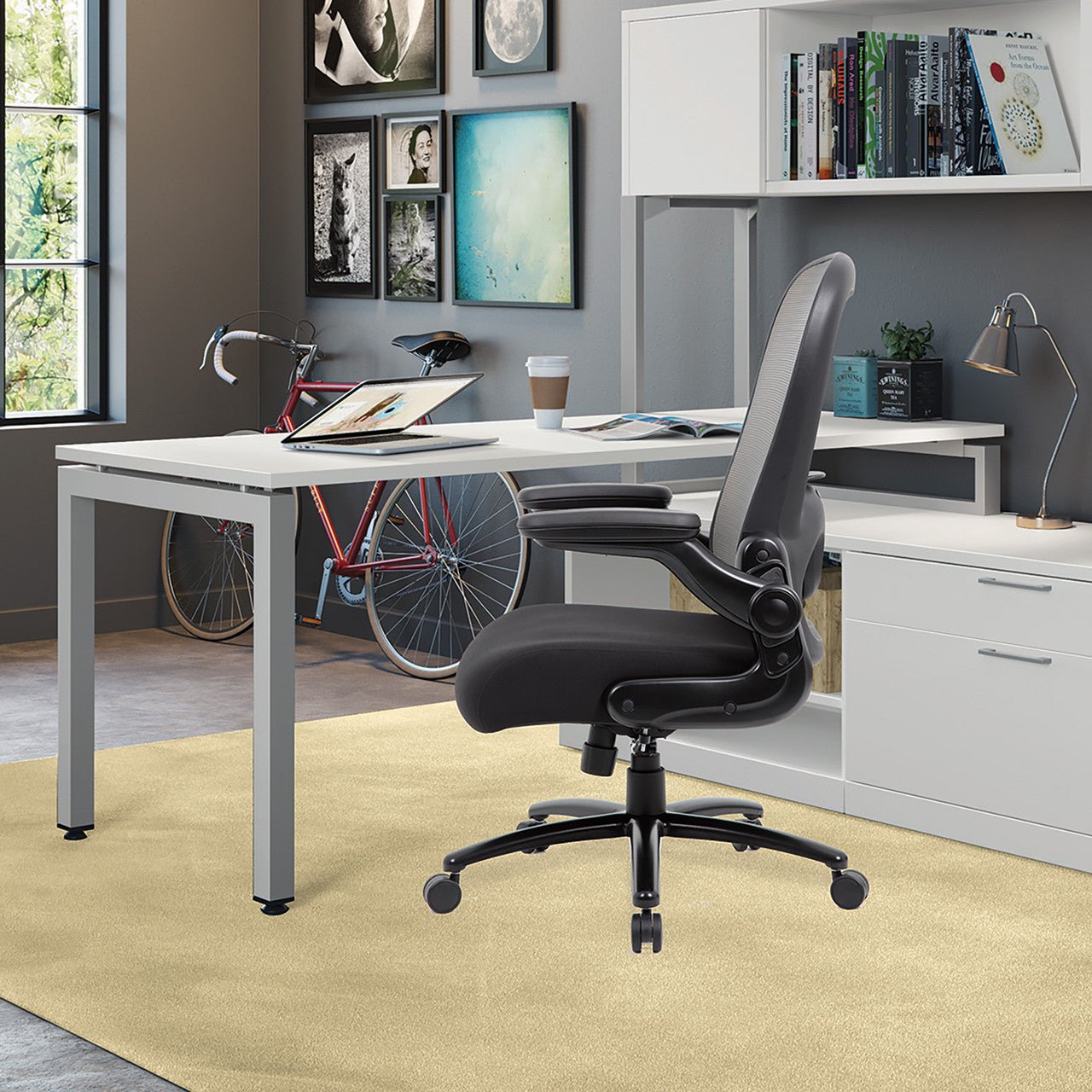 Ryde Big & Tall High Back Mesh Chair with Flip Arm by COE - Wholesale Office Furniture