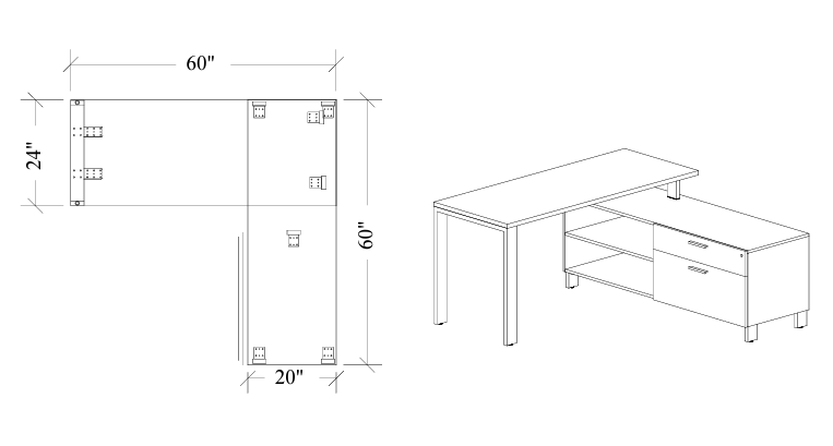 Savoy L Shape Desk -Typical 122