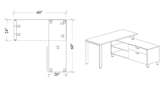 Savoy L Shape Desk -Typical 122