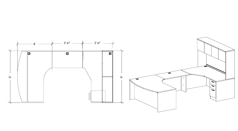 Savoy U Shape Desk -Typical 124