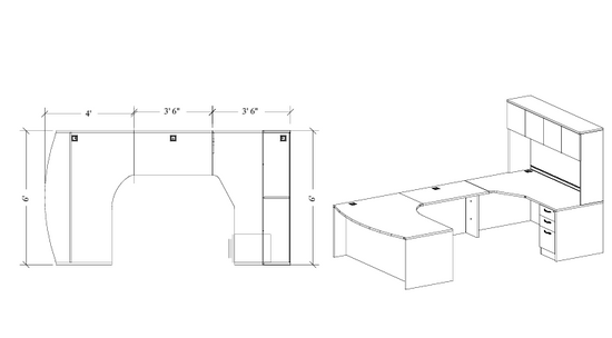 Savoy U Shape Desk -Typical 124