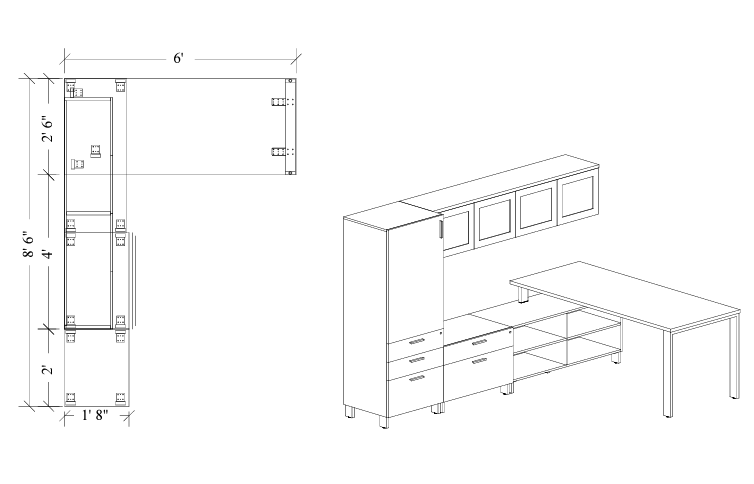 Savoy L Shape Desk -Typical 128