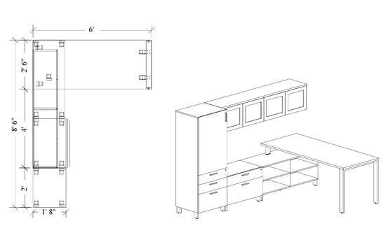 Savoy L Shape Desk -Typical 128