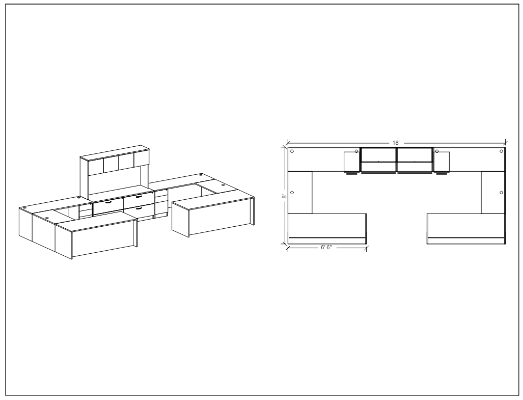 Modern Executive Desk Pack of 2 with Storage - Wholesale Office Furniture