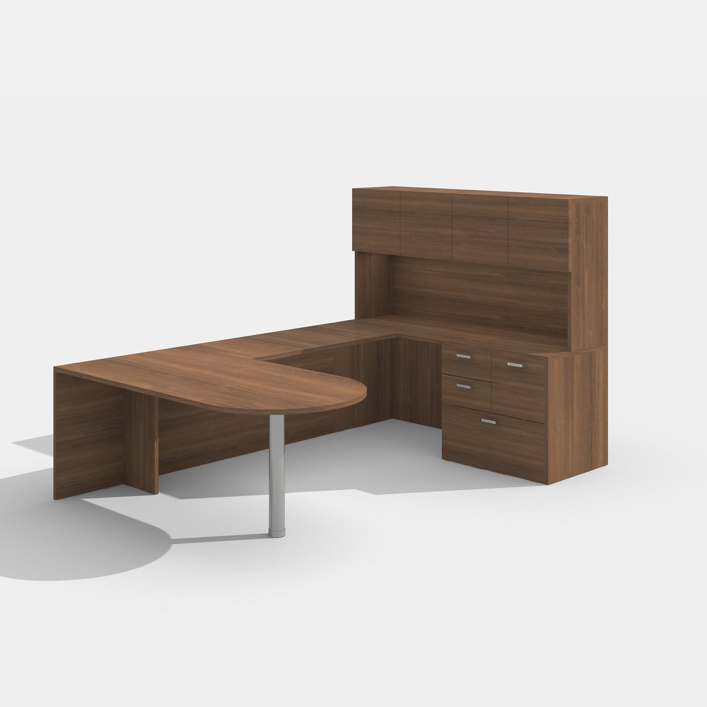 Amber Bullet Shaped Executive Office Desk w/ Resting Hutch & Combo File by Cherryman Industries