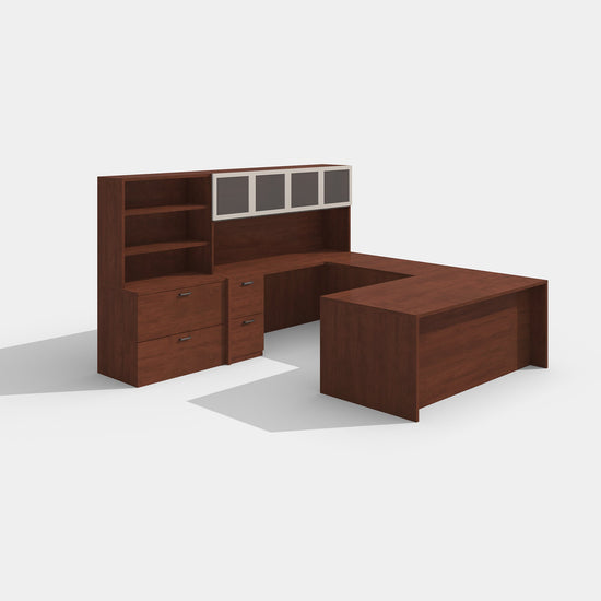 Load image into Gallery viewer, Amber U Shaped Executive Office Desk Package by Cherryman Industries - Wholesale Office Furniture
