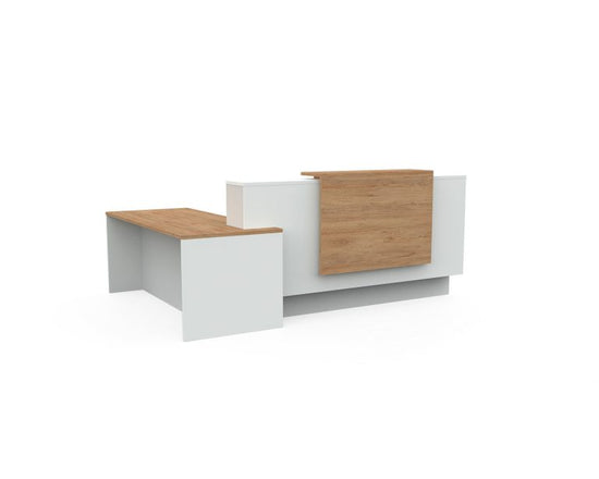 Arrive L Shape Reception Desk w/ Stacker by OFGO Studios - Wholesale Office Furniture