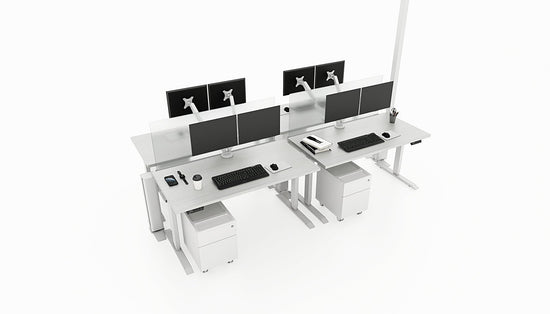 Beam Benching System w/ Sit Stand by Friant (4 pack, 72x30) - Wholesale Office Furniture