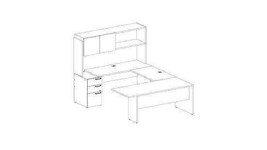 C.A. Contemporary Desk by GroupeLacasse (QS-Plan-CA2) - Wholesale Office Furniture