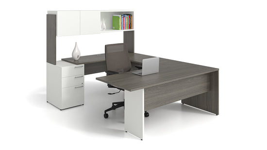 Load image into Gallery viewer, C.A. Contemporary Desk by GroupeLacasse (QS-Plan-CA2) - Wholesale Office Furniture
