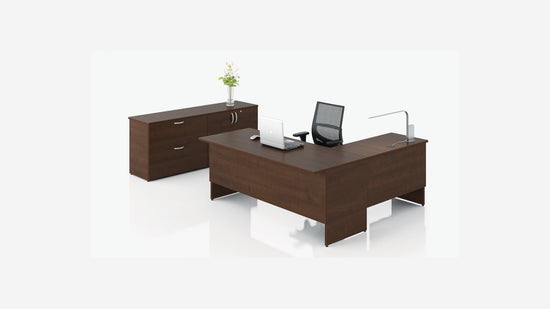 Load image into Gallery viewer, Concept 300 Executive Desk by GroupeLacasse (QS-Plan03) - Wholesale Office Furniture
