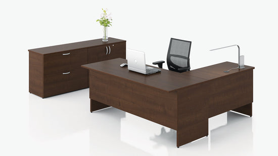Load image into Gallery viewer, Concept 300 Executive Desk by GroupeLacasse (QS-Plan03) - Wholesale Office Furniture
