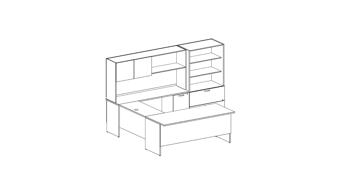 Concept 300 Executive Desk by GroupeLacasse (QS-Plan08) - Wholesale Office Furniture