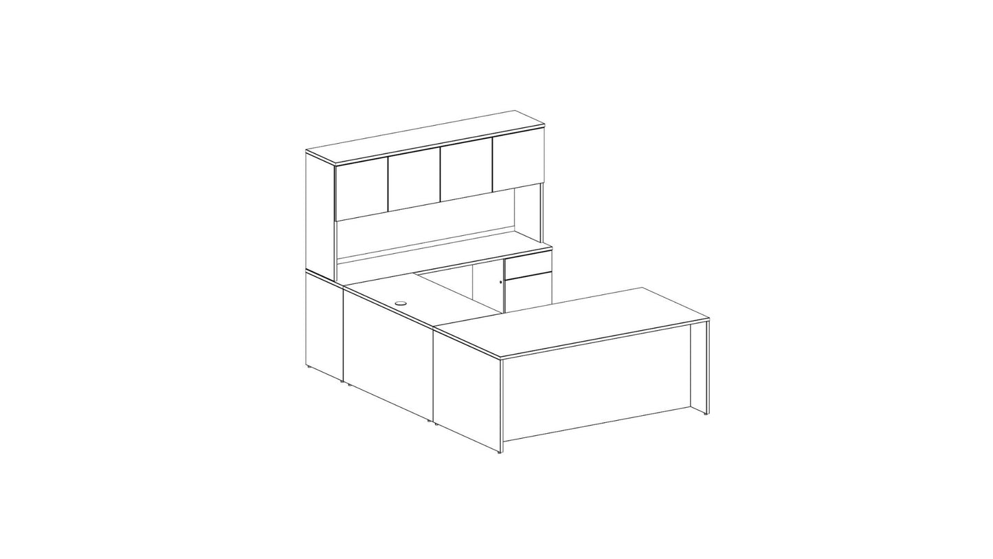 Concept 400e Executive Desk by GroupeLacasse (QS-Plan-05) - Wholesale Office Furniture