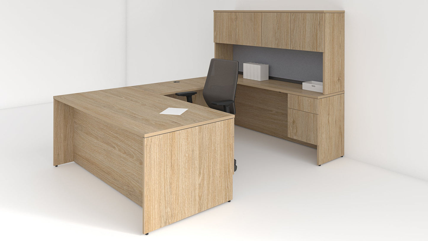Load image into Gallery viewer, Concept 400e Executive Desk by GroupeLacasse (QS-Plan-05) - Wholesale Office Furniture
