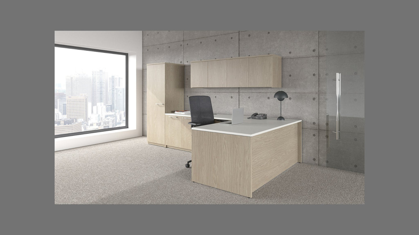 Load image into Gallery viewer, Concept 400e Executive Desk by GroupeLacasse (QS-Plan1e) - Wholesale Office Furniture
