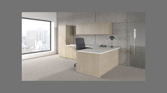 Load image into Gallery viewer, Concept 400e Executive Desk by GroupeLacasse (QS-Plan1e) - Wholesale Office Furniture
