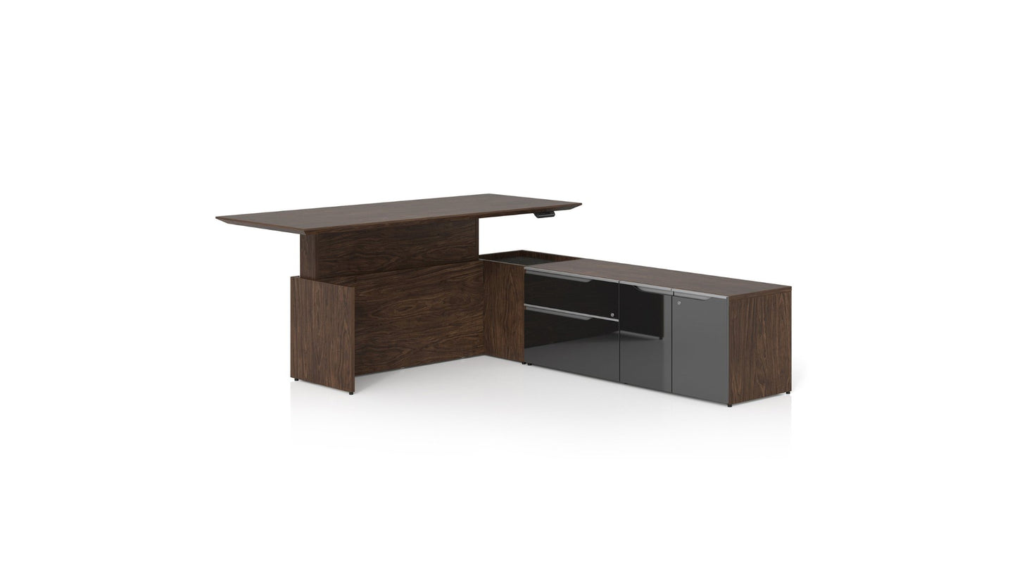Load image into Gallery viewer, Nex Height Adjustable Executive Desk by GroupeLacasse - Wholesale Office Furniture
