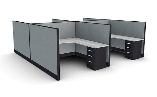 System 2 Cubicles by Friant - (6x6, 4 Pack, 53"H) - Wholesale Office Furniture