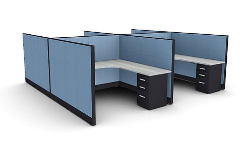 System 2 Cubicles by Friant - (6x6, 4 Pack, 53"H) - Wholesale Office Furniture