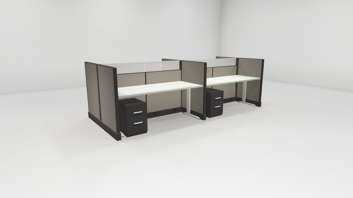Load image into Gallery viewer, Systems 2 Call Center Cubicles by Friant - (4 pack, 47&amp;quot; panel walls, 30x72) - Wholesale Office Furniture
