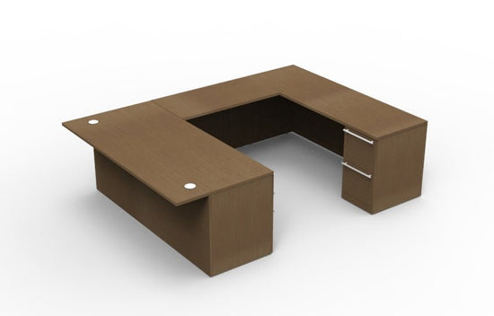 Verde U Shape Executive Office Desk w/ Storage by Cherryman Industries - Wholesale Office Furniture